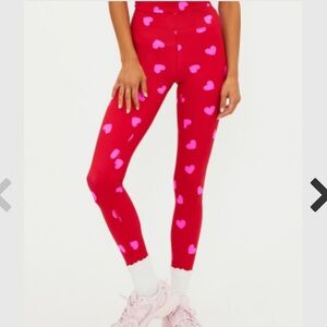 Beach Riot Red Heart Leggings